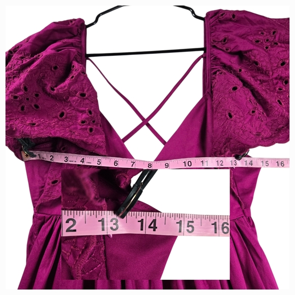 NWT Anthropologie En Saison Barnette Eyelet Puff Sleeve Maxi Dress - Picture 13 of 16